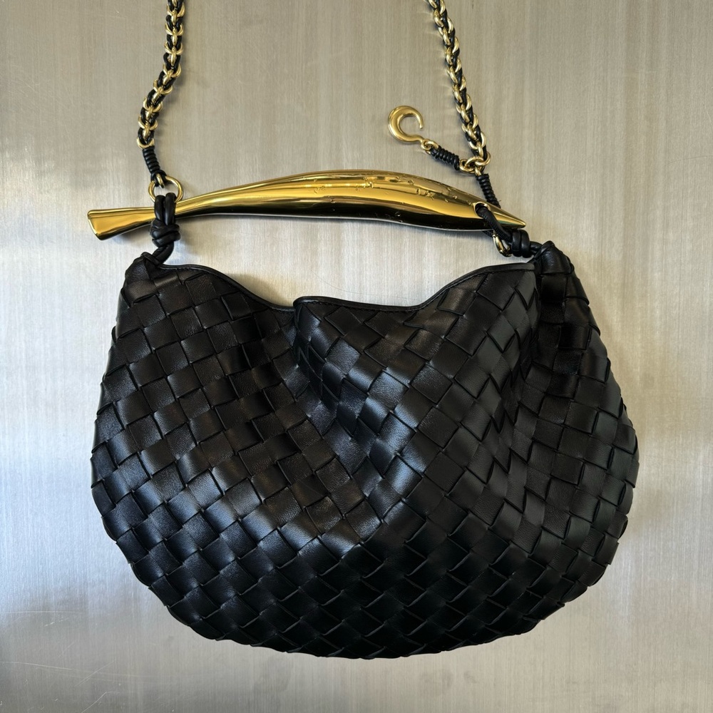 Bottega Veneta Intrecciato Small Leather Sardine Tote in Black - Picture 1 of 9